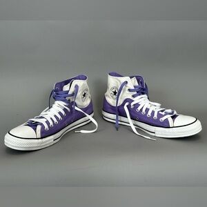 New Unworn Vintage Authentic Converse Purple & White High-Tops/Low-Top TwoTone